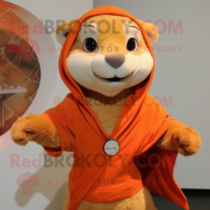 Orange Ferret maskot kostym...