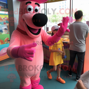 Pink Hot Dog maskot kostume...