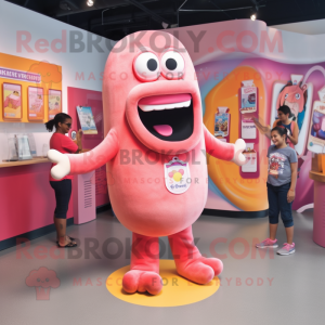 Pink Hot Dog maskot kostume...