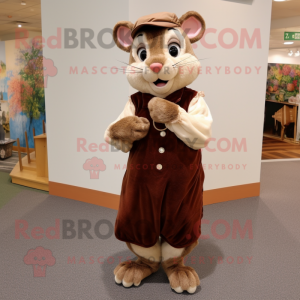 nan Dormouse mascot costume character dressed with a Dress Pants and Shoe laces