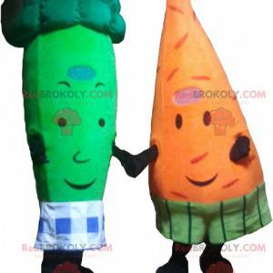 2 mascotes: uma cenoura e um brócolis verde - Redbrokoly.com