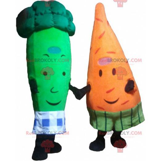 2 mascots: a carrot and a green broccoli - Redbrokoly.com