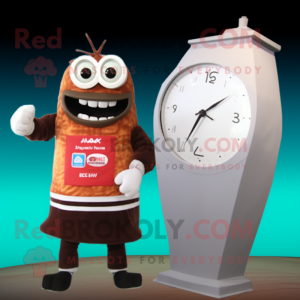 Rust Bottle Of Milk mascot costume character dressed with a Board Shorts and Bracelet watches