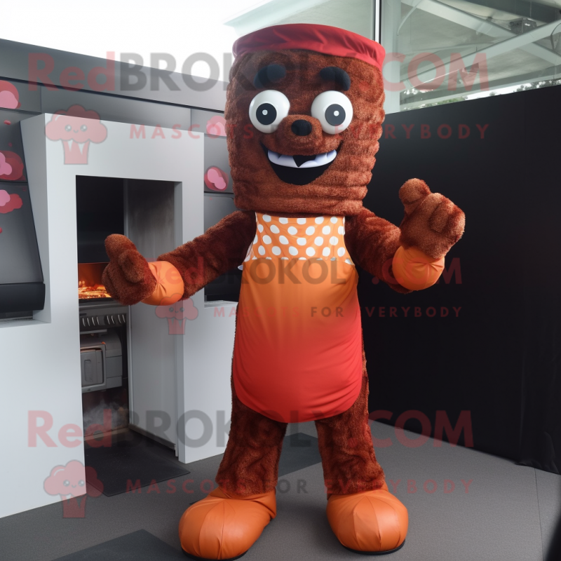 nan Bbq Ribs mascot costume character dressed with a Jumpsuit and Foot pads nan Bbq Ribs mascot costume character dressed with a Jumpsuit and Foot pads