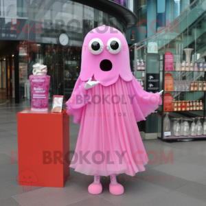 Pink Ghost mascotte kostuum...