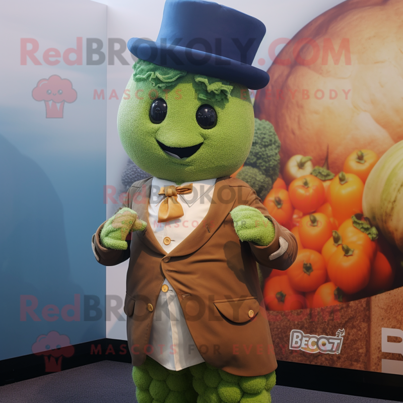 Rust Broccoli mascot costume character dressed with a Blazer and Berets Rust Broccoli mascot costume character dressed with a Blazer and Berets