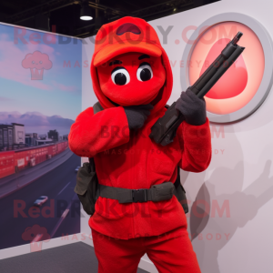 Red Sniper maskot drakt...