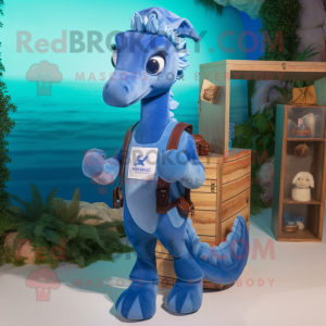 Blue Seahorse mascotte...