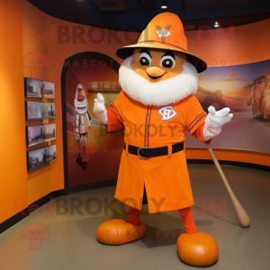Orange Wizard maskot kostym...