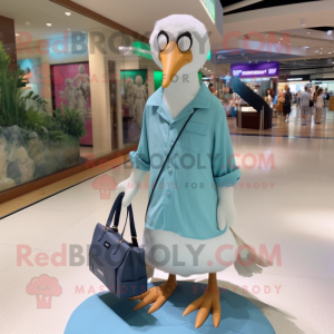 nan Albatross mascot costume character dressed with a V-Neck Tee and Handbags
