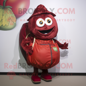 Maroon tomat maskot kostume...