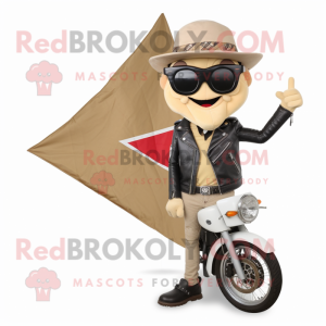 Beige Pizza Slice maskot...