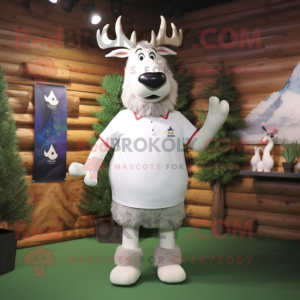 White Elk mascot costume character dressed with a Shorts and Cummerbunds