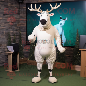 White Elk mascotte kostuum...