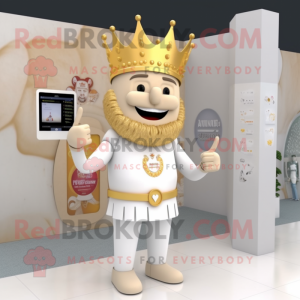 Beige King mascotte kostuum...