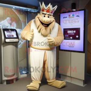 Beige King mascotte kostuum...