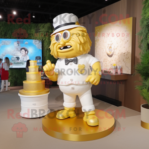 Guld bryllupskage maskot...