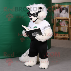 Hvid Skunk maskot kostume...