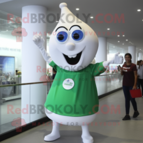 Olive Bottle Of Milk mascot costume character dressed with a Mom Jeans and Bracelet watches