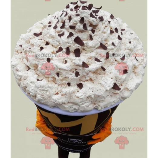 Gigantisk cappuccino maskot. Kaffe maskot - Redbrokoly.com