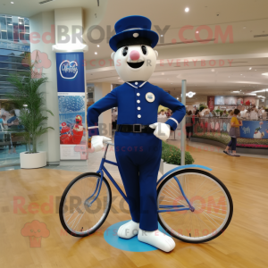 Marinblå Unicyklist maskot...