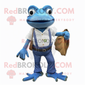 Blue Frog maskot drakt...