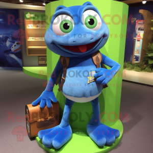 Blue Frog mascotte kostuum...