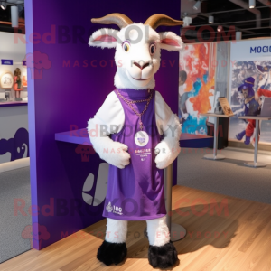 nan Goat mascot costume character dressed with a Graphic Tee and Earrings