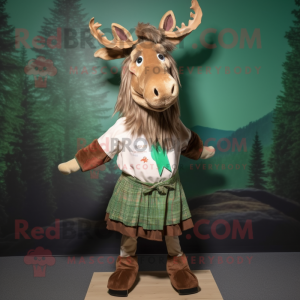 nan Irish Elk mascot costume character dressed with a Blouse and Anklets