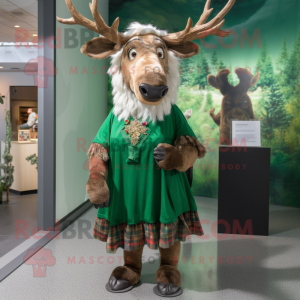 nan Irish Elk mascot costume character dressed with a Blouse and Anklets