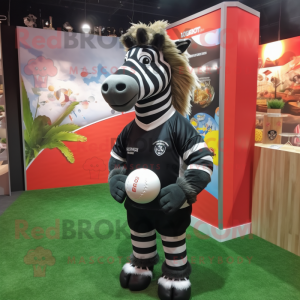 Sort Quagga maskot kostume...