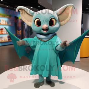 Teal Fruit Bat mascotte...