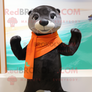 Black Otter maskot kostyme...