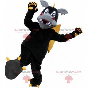 Very cute black yellow and gray dragon mascot - Redbrokoly.com