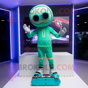 nan Skateboard mascot costume character dressed with a Bodysuit and Digital watches