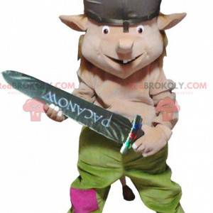 Kobold-Maskottchen im Wikinger-Outfit - Redbrokoly.com