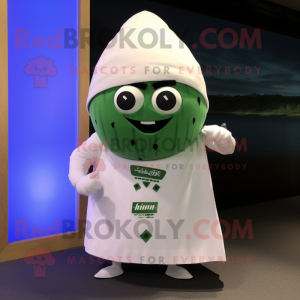 White Watermelon mascot costume character dressed with a Graphic Tee and Shawl pins