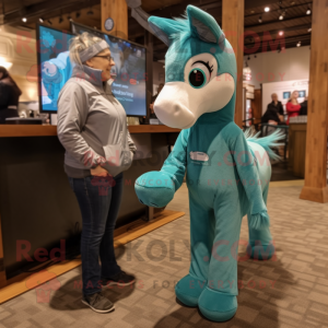 Teal Mare maskot kostume...