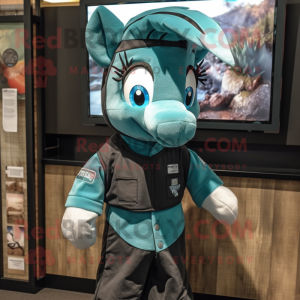 Teal Mare maskot kostume...