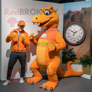 Orange Iguanodon maskot...