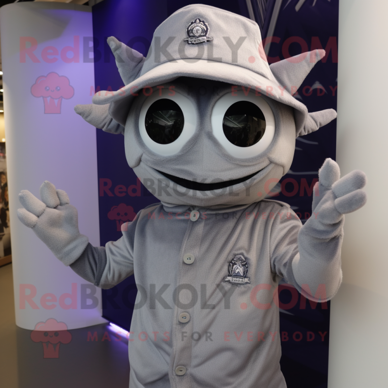 Silver Spider mascot costume character dressed with a Turtleneck and Hats Silver Spider mascot costume character dressed with a Turtleneck and Hats