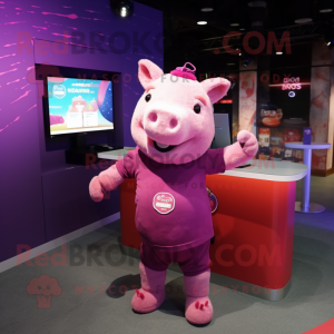 Magenta Pig mascotte...