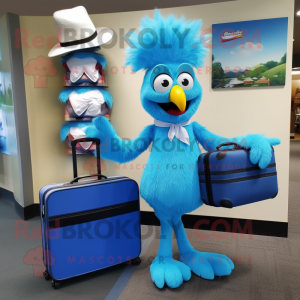 Sky Blue Emu maskot kostym...