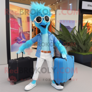 Sky Blue Emu maskot kostym...