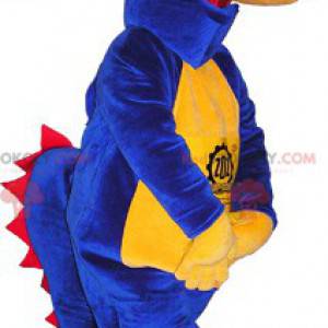 Blauw geel en rood dinosaurus mascotte - Redbrokoly.com