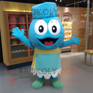 Cyan Lasagne maskot kostume...