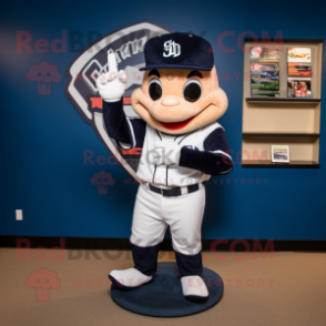 Navy Phone mascot costume character dressed with a Baseball Tee and Headbands