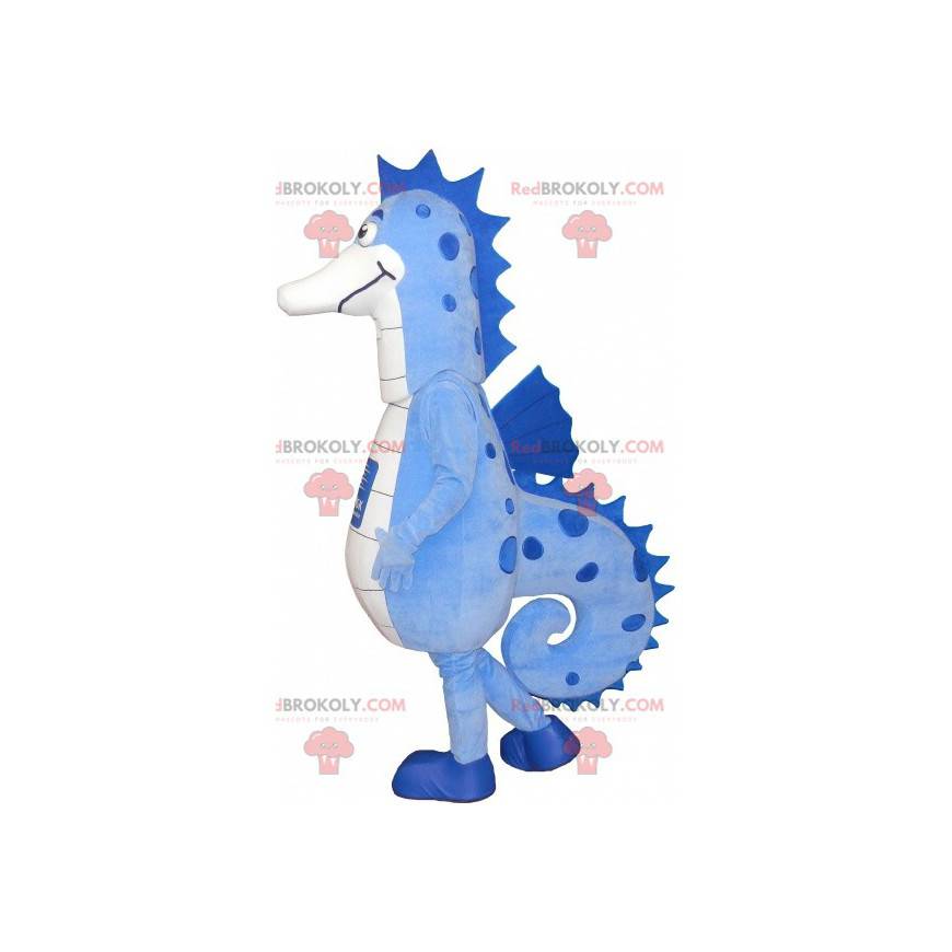 Mascotte d'hippocampe bleu et blanc très réussi - Redbrokoly.com