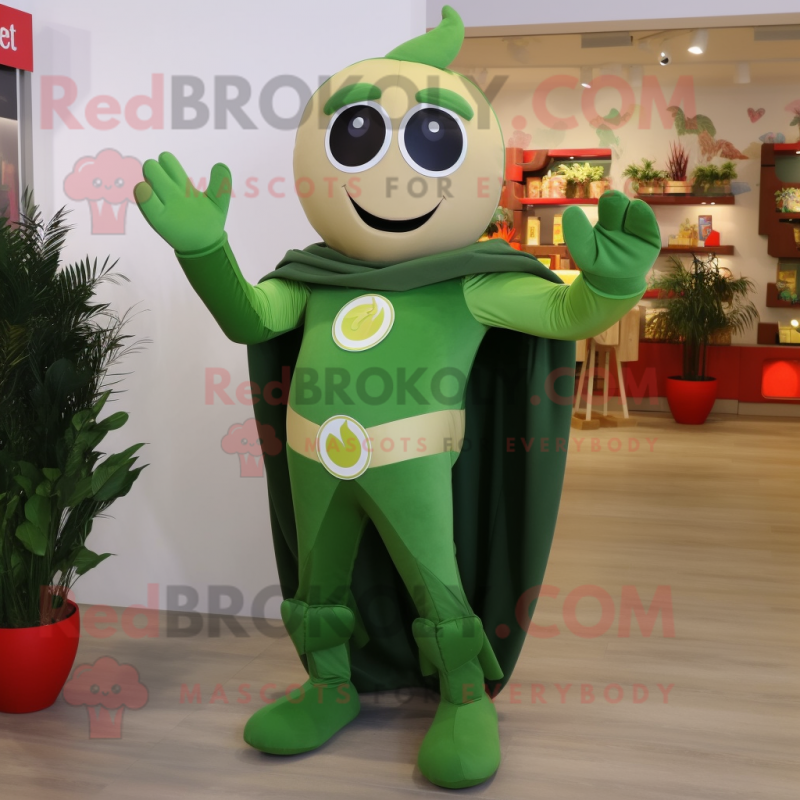 Olive Superhero mascot costume character dressed with a Midi Dress and Bracelets Olive Superhero mascot costume character dressed with a Midi Dress and Bracelets