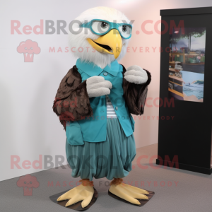 Teal Bald Eagle mascotte...